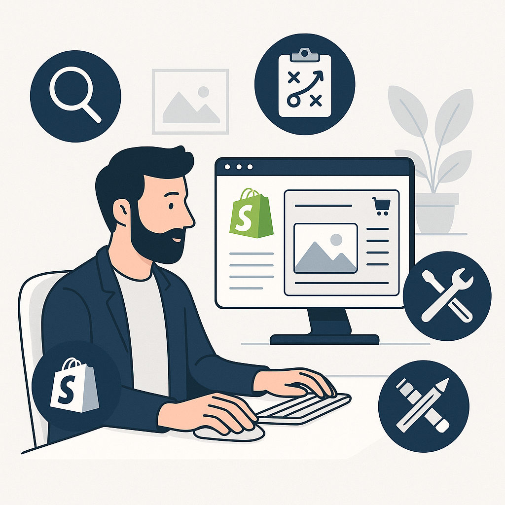 Team discussing Shopify website development